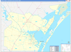 Corpus Christi Metro Area Wall Map Basic Style 2026